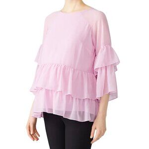 Rosie Pope Top Womens Small Maternity Lavender Purple Ruffle Margot Blouse S